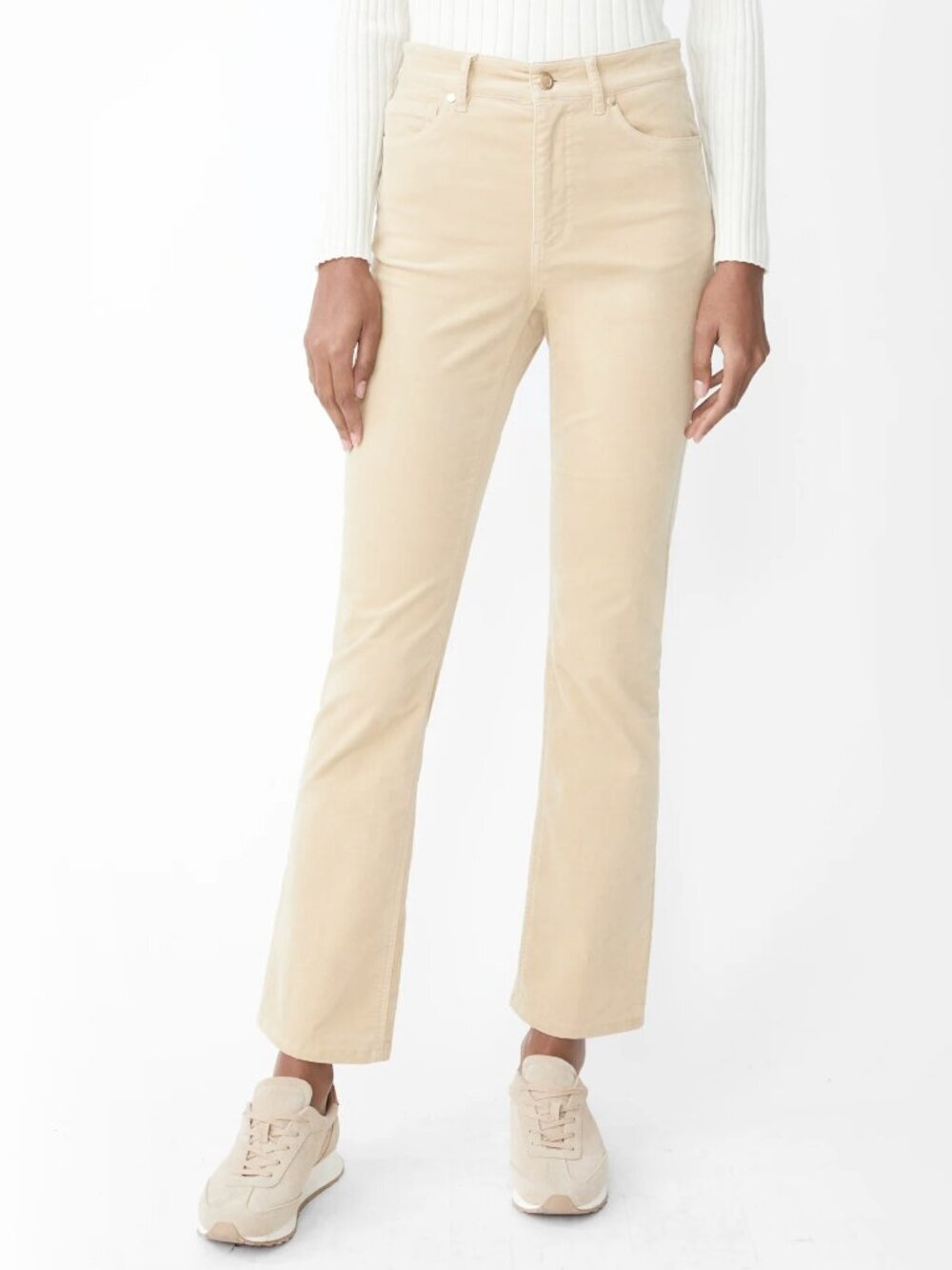 J.McLaughlin Ivory Milburn Velvet Kick Flare Jeans 6